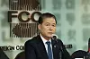 South Korean Unification Minister Kim Yung-ho speaks in a foreign press briefing held at the Korea Press Center in central Seoul on Thursday. [MINISTRY OF UNIFICATION]