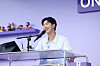 RM, leader of boy band BTS, turns into a radio DJ for the day at the ″2023 BTS Festa″ event held on Saturday at the Yeouido Han River Park in western Seoul. [HYBE]