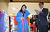 Looking Grand - Minister of Culture, Sports and Tourism Choi Hwi-young, right, and Korea Visit Year Committee Chair Lee Boo-jin visit The Hyundai Seoul in Yeongdeungpo district, western Seoul on Jan. 22, inspecting the event progress at Wiggle Wiggle, a participating store in the Korea Grand Sale. [YONHAP]