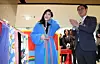 Looking Grand - Minister of Culture, Sports and Tourism Choi Hwi-young, right, and Korea Visit Year Committee Chair Lee Boo-jin visit The Hyundai Seoul in Yeongdeungpo district, western Seoul on Jan. 22, inspecting the event progress at Wiggle Wiggle, a participating store in the Korea Grand Sale. [YONHAP]