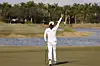 Ko Jin-young celebrates on the 18th green after winning the CME Group Tour Championship at Tiburon Golf Club on Dec. 20, 2020, in Naples, Florida. [AFP/YONHAP]