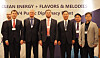 From front left, Gustav Slamecka, ambassador of the Czech Republic; Jan Kuderjavy, ambassador of the Slovak Republic; Mozes Csoma, ambassador of Hungary; and Min Won-ki, ambassador for science technology and innovation at Korea's Foreign Ministry, participate in the 'Clean Energy plus Flavors and Melodies' public diplomacy event at the Lotte Hotel Seoul on Thursday organized by the embassies of the Visegrad Group in Korea. [EMBASSY OF HUNGARY IN KOREA]