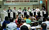 Panels speak at the open forum hosted by the Ministry of Employment and Labor to receive opinions about implementing foreign domestic workers in Korea at the Royal Hotel Seoul in central Seoul on Monday. [NEWS1]