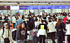 Consumer prices in entertainment and culture rose 4.3 percent on year in February, the biggest jump since December 2008, according to data from Statistics Korea on Tuesday. The growth was led by the price of overseas group tours. Travelers wait to go through departure procedures at Incheon International Airport Terminal 1 on Tuesday.
