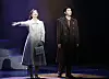 Actors Na Ha-na, left, and Lee Jang-woo as Yoon Se-ri and Ri Jeong-hyuk during a scene of the musical 'Crash Landing On You' at COEX Shinhan Card Artium in Gangnam District, southern Seoul. [NEWS1]