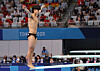 Woo Ha-ram prepares to dive in the final of the men's three-meter springboard event on Tuesday in Tokyo. [YONHAP]