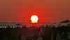 Crowds gather in Mangsang Beach in Donghae, Gangwon, to see the first sunrise of the year on this year’s Jan. 1. [DONGHAE CITY GOVERNMENT]