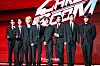 Stray Kids members pose for photos at the press conference for the release of their latest EP, ″ATE,″ in western Seoul on July 19. [DANIELA GONZALEZ PEREZ]