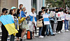 Protesters demand an end to Russian's invasion of Ukraine and denounce Russian President Vladimir Putin's mobilization order at a demonstration in Jung District, central Seoul, on Sept. 21. [NEWS1]