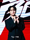 Lee Know of Stray Kids at the press conference for the release of their latest EP, ″ATE,″ in western Seoul on July 19. [DANIELA GONZALEZ PEREZ]