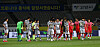 The U-23 and the senior Korean national football team congratulate each other after playing to a 2-2- draw during a exhibition match at Goyang Stadium in Gyeonggi on Friday. [YONHAP]