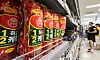 Ottogi's ketchup products are displayed at a discount mart in Seoul on Friday.[NEWS1]