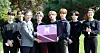 In this file photo, members of K-pop group BTS pose with President Moon Jae-in during the Youth Day ceremony at the Blue House on Sept. 19, 2020. [YONHAP]