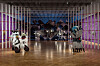 The exhibition overview of Haegue Yang's ″Double Soul″ exhibition in Denmark. On the left is “Sonic Intermediate - Tripodal Shapeshifter after Ferlov Mancoba” and right is “Sonic Intermediate - Six-Fingered Wayfarer after Arke.″ The two pieces make up the duo work “Sonic Intermediates - Double Soul” (2021). [KUKJE GALLERY]
