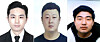 Police revealed the identities of the three Gangnam murder suspects. From left: 35-year-old Lee Kyeong-woo, 35-year-old Hwang Dae-han and 29-year-old Yeon Ji-ho.