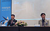From left, G-star organizer Kang Shin-chul and Joo Sung-pil, the head of Busan IT Industry Promotion Agency, take questions at the press event for G-Star 2023 in Coex, southern Seoul, on Thursday.