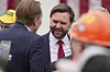 Vice President JD Vance talks after President Donald Trump an event to announce new tariffs in the Rose Garden at the White House, on April 2, in Washington. [AP/YONHAP]