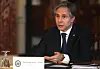 U.S. Secretary of State Antony Blinken holds a virtual meeting with the UN General Assembly President Volkan Bozkir through videoconference from the State Department in Washington Monday. [AFP/YONHAP]
