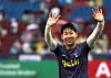 Tottenham Hotspur's Son Heung-min cheers to fans after the preseason friendly soccer match between Tottenham Hotspur and Leicester City was cancelled due to an unplayable pitch at Rajamangala National Stadium in Bangkok on July 23. The match was cancelled after heavy rain made the pitch unplayable. [EPA/YONHAP]