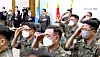President Yoon Suk-yeol, center, presides over his first meeting of top military commanders at the Gyeryongdae military complex in South Chungcheong Tuesday. [YONHAP]