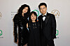 Hoyeon, far left, and 'Squid Game' director Hwang Dong-hyuk, third from left, attend the 33rd Annual Producers Guild Awards at Fairmont Century Plaza on Friday in Los Angeles, California. [ILGAN SPORTS]