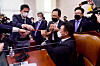 Lawmakers of the People Power Party, including its floor leader Joo Ho-young, try to stop Rep. Yun Ho-jung, chairman of the Legislation and Judiciary Committee, from banging the gravel to declare the passage of a controversial revision of the law governing the Corruption Investigation Office for high-ranking public servants. [YONHAP]