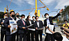 Lawmakers of the main opposition People Power Party who are members of the party's task force looking into allegations against Gyeonggi Gov. Lee Jae-myung and a development project in Daejong-dong, conduct an on-site inspection of the complex in Seongnam, Gyeonggi, Thursday. [JOINT PRESS CORPS]