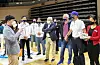 The International University Sports Federation (FISU) delegation visits the Yi Sun-shin Gymnasium in Asan, South Chungcheong on Sunday. [YONHAP]