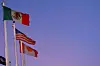 The flags of Mexico, the United States and Canada fly in Ciudad Juarez, Mexico Feb. 1, 2025. [REUTERS/YONHAP]