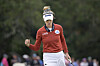 Nelly Korda reacts after sinking a birdie putt on the 17th green during the final round of the LPGA Pelican Women's Championship golf tournament at Pelican Golf Club on Sunday in Belleair, Florida. [AP/YONHAP]