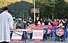 Residents of Seongju County, North Gyeongsang, protest the deployment of the U.S.-led antimissile Terminal High Altitude Area Defense system in the town on Sept. 8, 2022. [NEWS1]