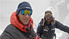 Vitaly Lazo, left, a Russian mountaineer and rescuer, in this photo taken with Kim Hong-bin, in what Lazo recalls was 10 minutes before Kim's possibly fatal fall. The photo was posted on Risk.ru in an account cited to have been written by Lazo. [VITALY LAZO]