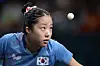 Shin Yu-bin of South Korea in action during the match against Chen Meng of China at the Paris Arena in Paris on Friday. [YONHAP]