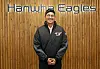 Chae Eun-seong poses in a Hanwha Eagles jacket in a photo released by the club on Tuesday. [HANWHA EAGLES]