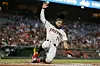 Henry Ramos slides home for the Arizona Diamondback during a game against the San Francisco Giants in San Francisco on Sept. 30. [AP/YONHAP]