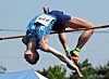 Woo Sang-hyeok competes at the men's high jump finals at the Naju Athletics Championships in Naju Sports Complex in Naju,South Jeolla on Wednesday. [YONHAP]