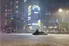 The man nick named as the ″Wiseman of Seocho″ sitting on top of a Genesis during a heavy downpour on Monday. [SCREEN CAPTURE]