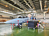 The first of 12 FA-50GF light attack aircraft to be delivered to Poland this year sits inside a hangar at the 23rd Air Base of the Polish air force near Minsk Mazowiecki, western Poland. [KOREA AEROSPACE INDUSTRIES]