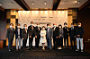 Cultural Communications Forum 2020 panelists pose on Wednesday at the Grand Hyatt Seoul in central Seoul. [CICI]
