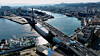 Vehicles line up to cross the Haeoreum Bridge, which connects Songdo Beach in Songdo-dong and Yeongildae Beach in Hanggu-dong, Pohang, North Gyeongsang, on Feb. 2, the day it opened.
