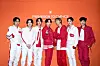 BTS poses for photos at a press conference ahead of its performance at the Allegiant Stadium in Las Vegas on April 9. [HYBE]