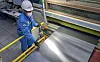 A Posco employee produces stainless steel at the No. 1 cold-rolling facility at Pohang plant in North Gyeongsang, on Jan. 19. [POSCO]