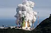 The Korea Space Launch Vehicle-II, or Nuri, takes off from the Naro Space Center in Goheung County, South Jeolla, on June 21. [KARI]
