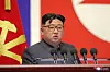 North Korean leader Kim Jong-un makes a speech during a meeting on disaster prevention work held in Pyongyang from Sept. 4-5. [YONHAP]