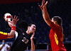 Lee Mi-gyeong attempts a shot against Montenegro at Yoyogi National Stadium, western Tokyo, on Saturday. [REUTERS/YONHAP]