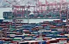 Cargo ready for export at a dock in Busan on Friday. Korea's exports in September hit a record after increasing 17 percent year on year. At the current rate, exports are expected to break the full-year record achieved in 2018. [YONHAP]