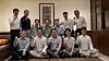 Samsung Electronics Executive Chairman Lee Jae-yong, fourth from left in the second row, poses for a photo with employees of Samsung India after an internal meeting in Mumbai. [SAMSUNG ELECTRONICS]