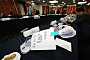 The meeting room for the 1st plenary meeting of the Minimum Wage Commission held at the Korea Press Center building in Jung District, central Seoul, is vacant on Tuesday. The first round of meetings to decide on the minimum wage for next year did not take place as scheduled because public delegates refused to attend, saying that labor officials rallying in the venue was too chaotic. [YONHAP]
