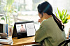 A model takes notes on Galaxy Book Flex Alpha with the S Pen while watching a video. [SAMSUNG ELECTRONICS]