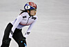 Shim Suk-hee reacts after the women's 3,000-meter short-track speedskating relay in the Gangneung Ice Arena at the 2018 Winter Olympics in Gangneung, Gangwon. [AP/YONHAP]